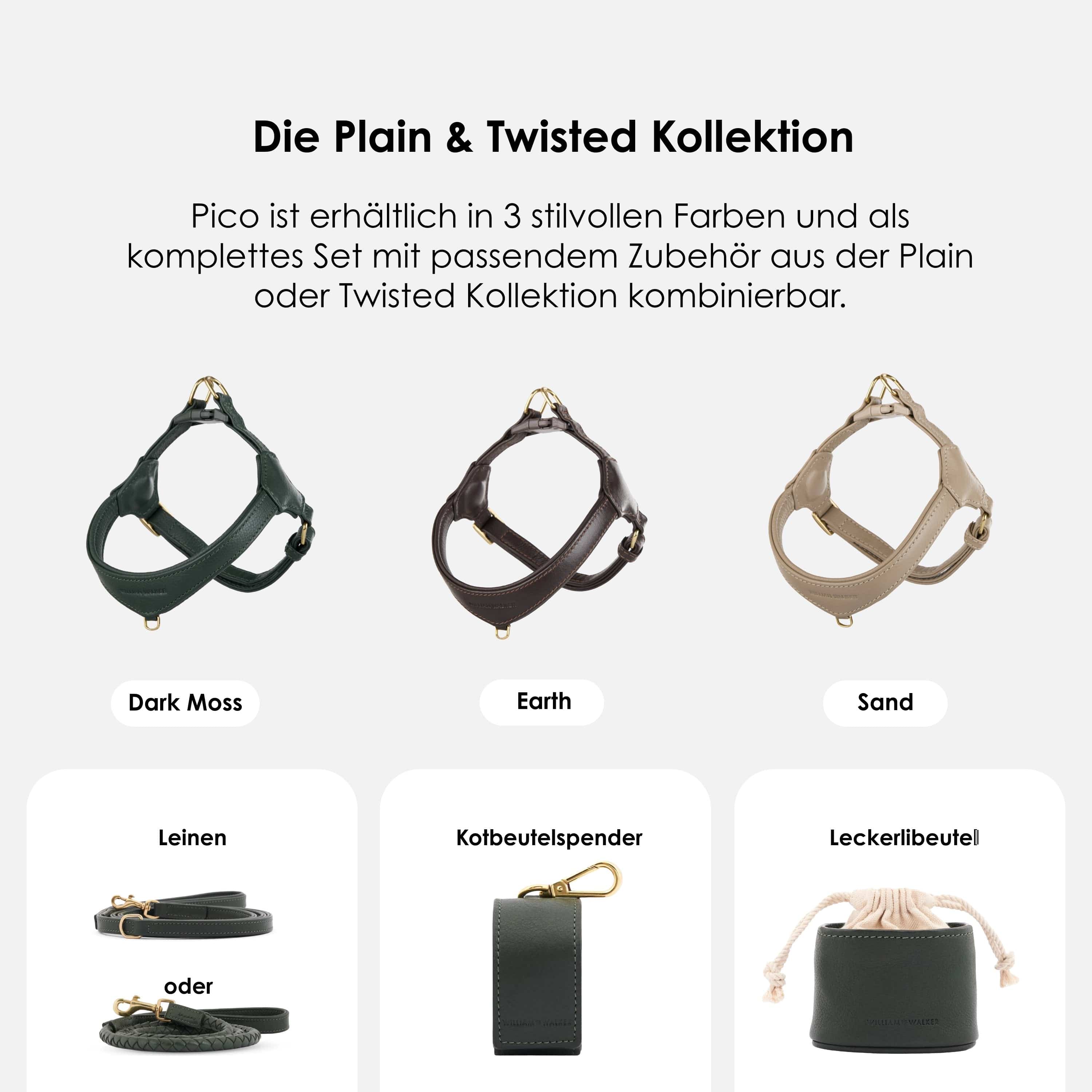 William Walker Step-In Leder Geschirr Pico für kleine Hunde