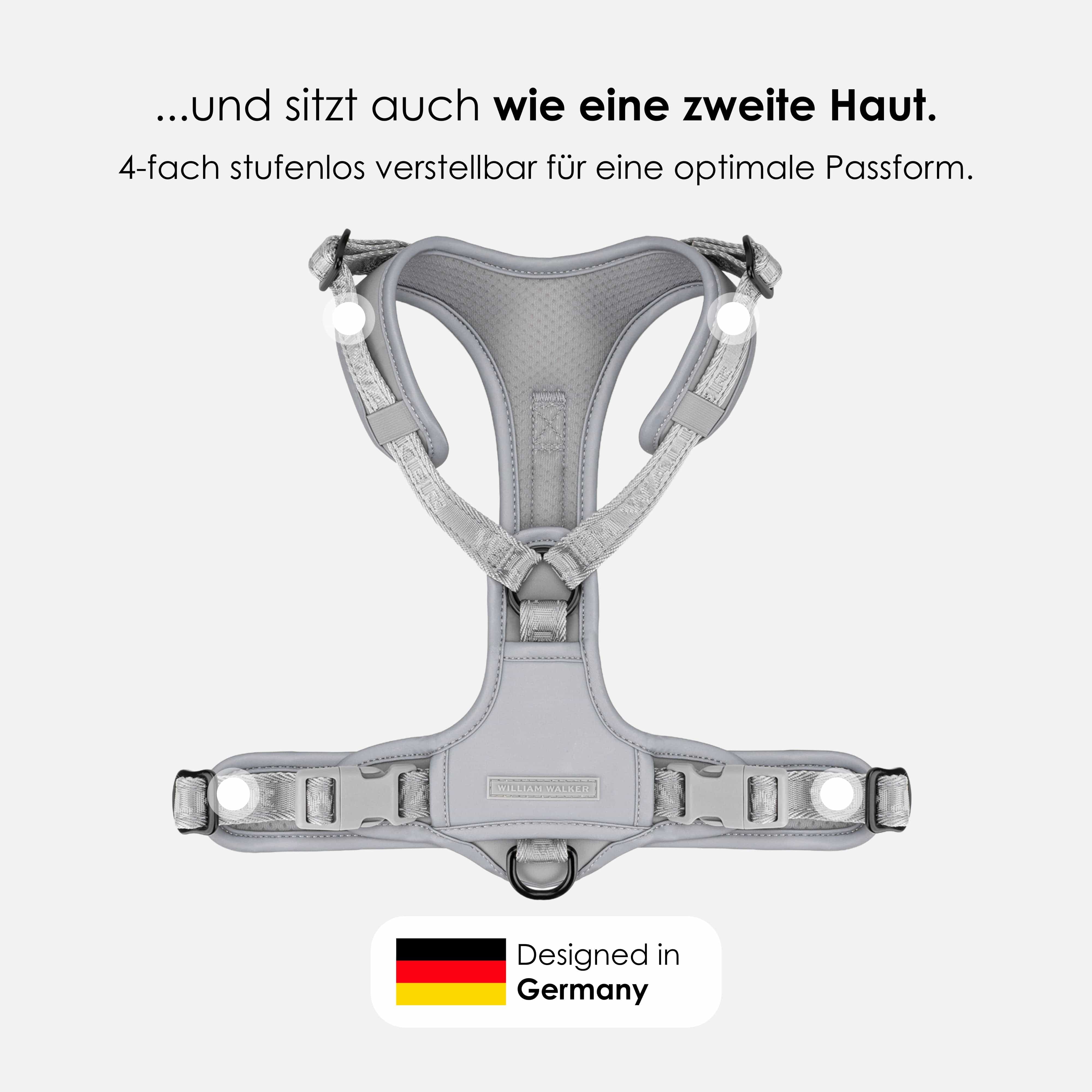 William Walker Hochwertiges Y-Hundegeschirr Lunar (Reflektierend)