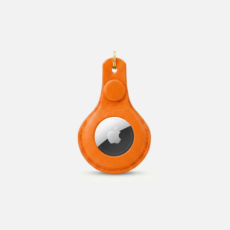 William Walker Portachiavi AirTag in pelle per collare per cani e chiavi Amber (arancione)
