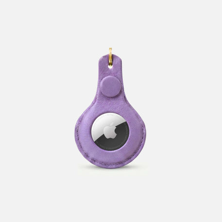 William Walker Portachiavi AirTag in pelle per collare per cani e chiavi Lavender (viola)