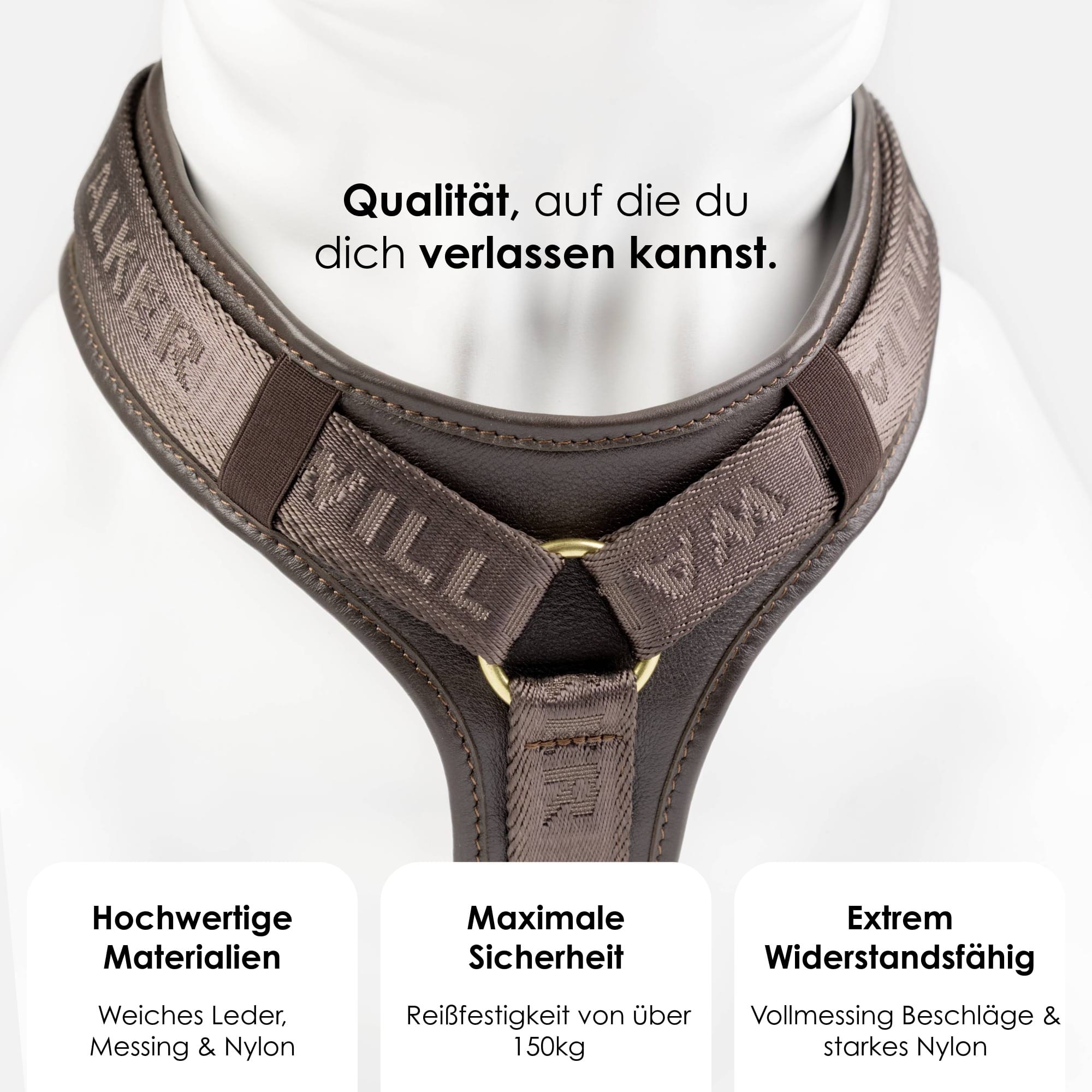 William Walker Leder Y-Hundegeschirr Plain