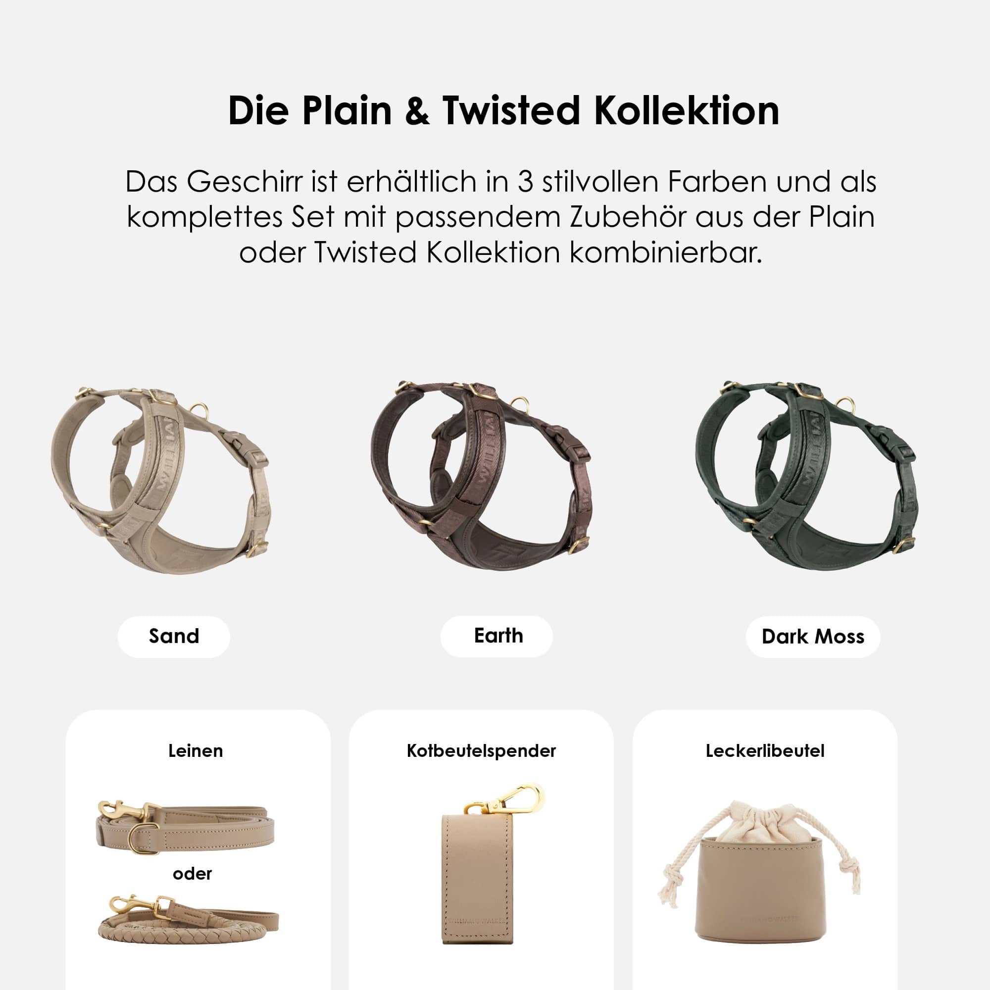 William Walker Leder Y-Hundegeschirr Plain