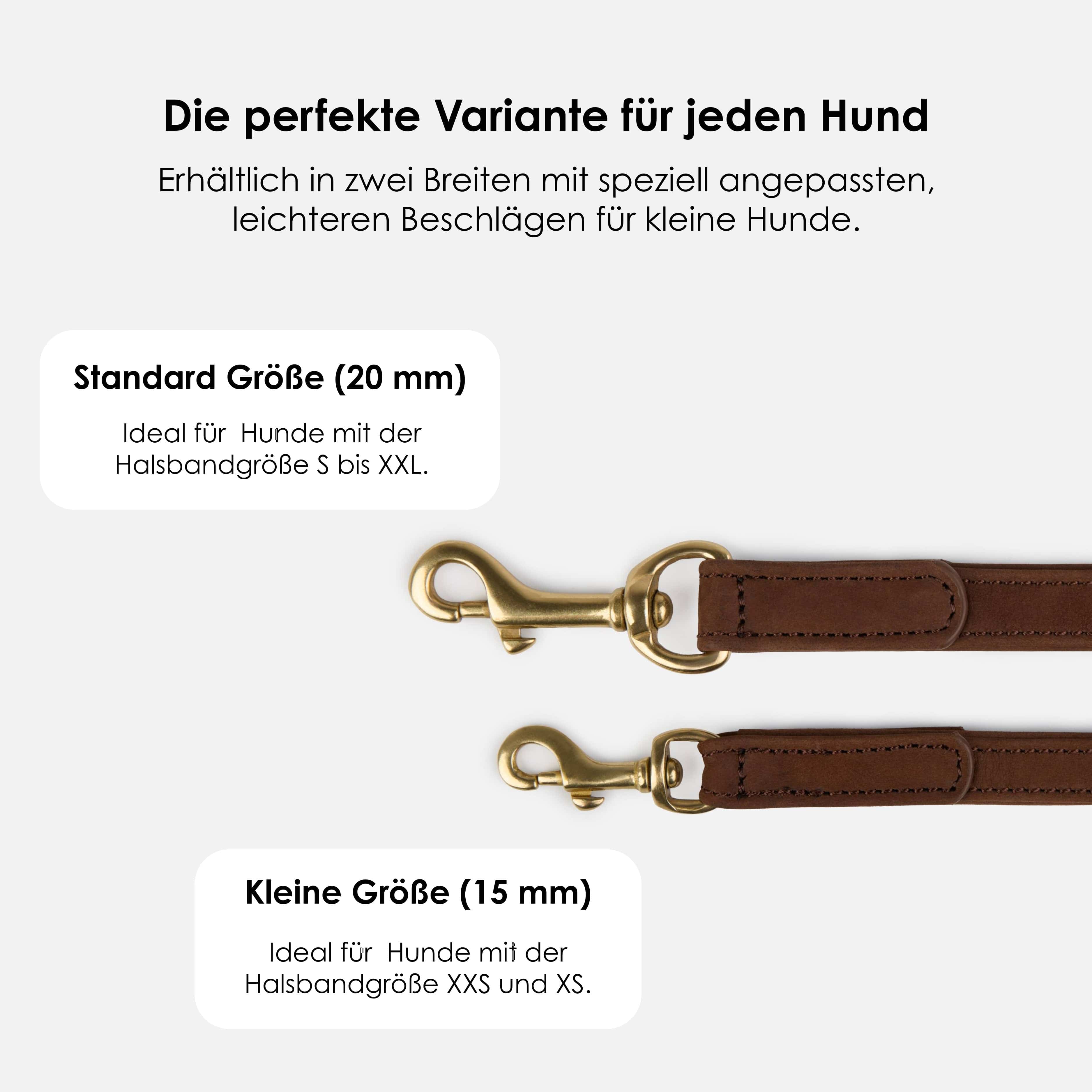 William Walker Hundeleine aus wasserfestem Nubukleder stufenlos verstellbar Handsfree