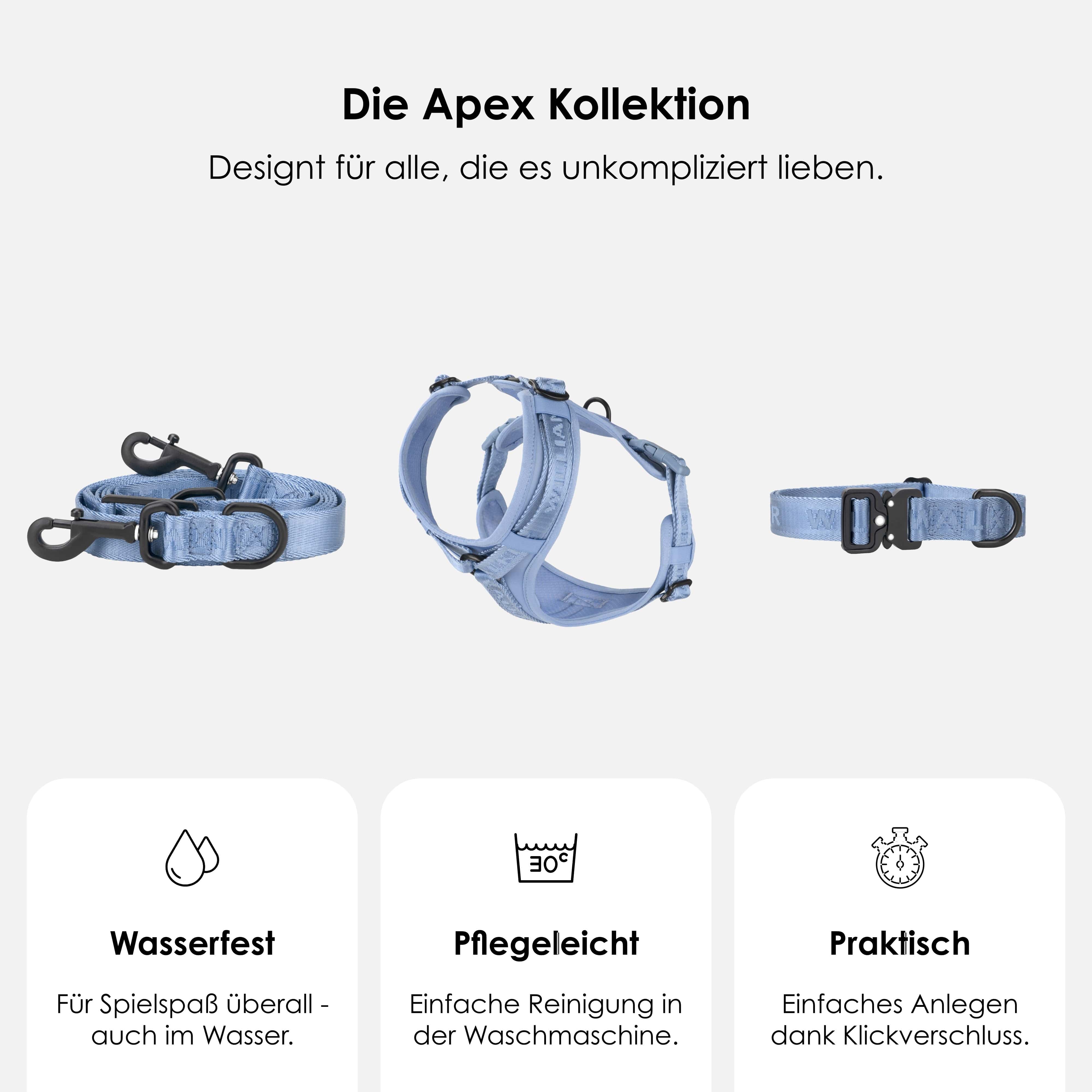 William Walker Jacquard Nylon Hundehalsband Sky (blau)