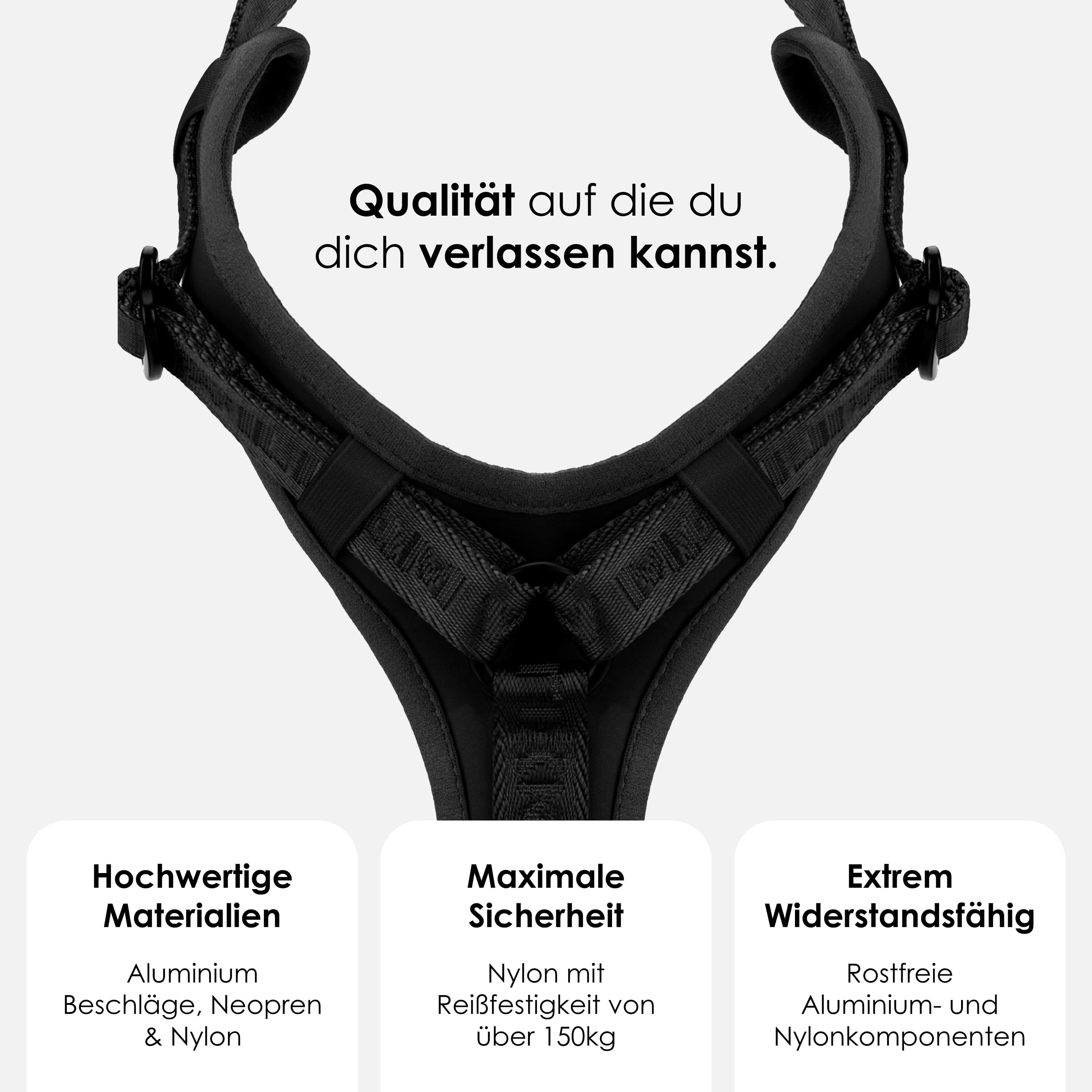 William Walker Hochwertiges Y-Hundegeschirr Nero (schwarz)