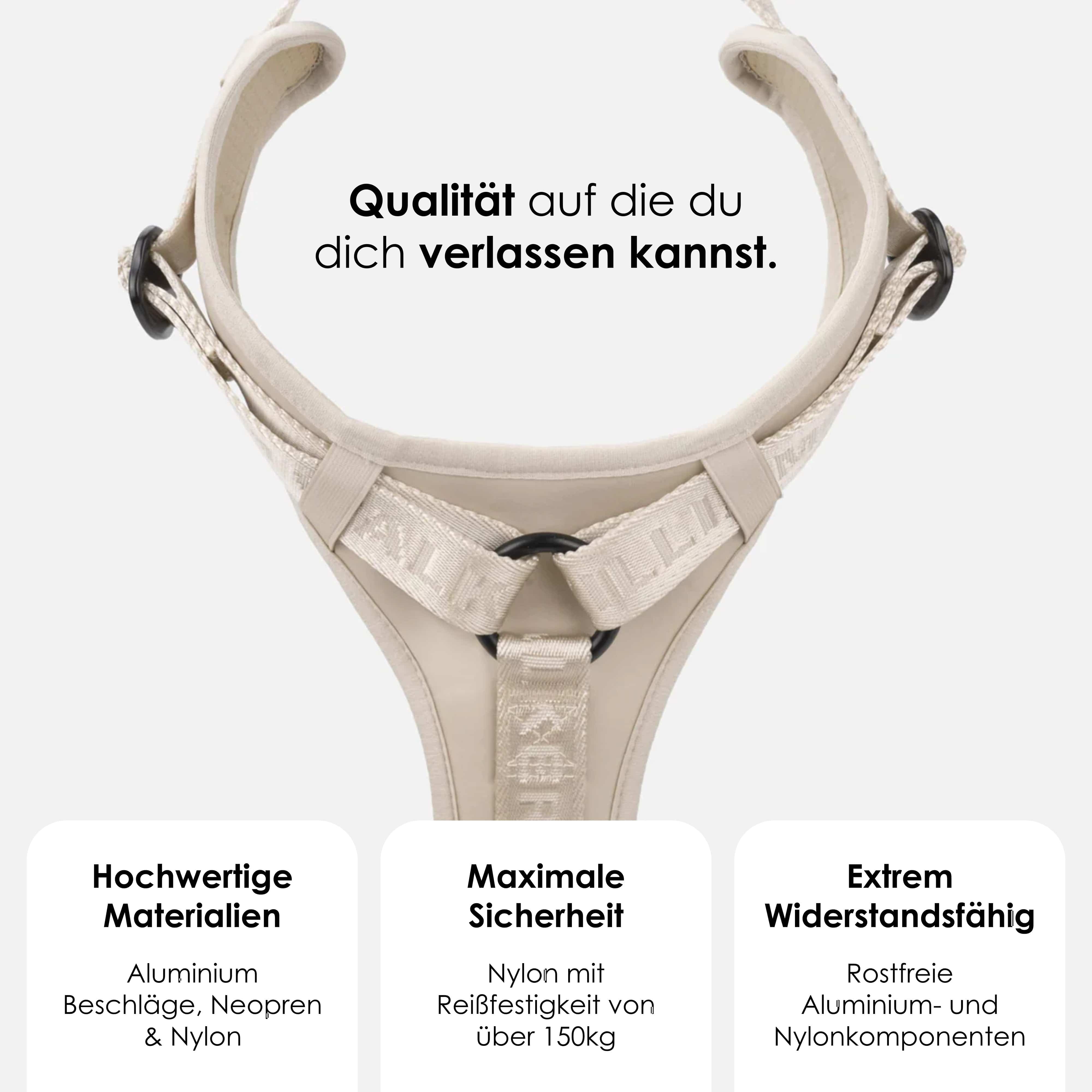 William Walker Hochwertiges Y-Hundegeschirr Sand (beige)