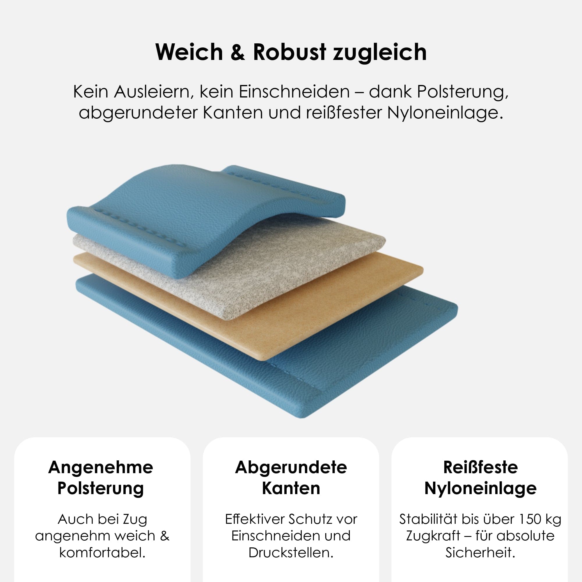 William Walker Hochwertige Leder Hundeleine Sky (Baby-Blau)