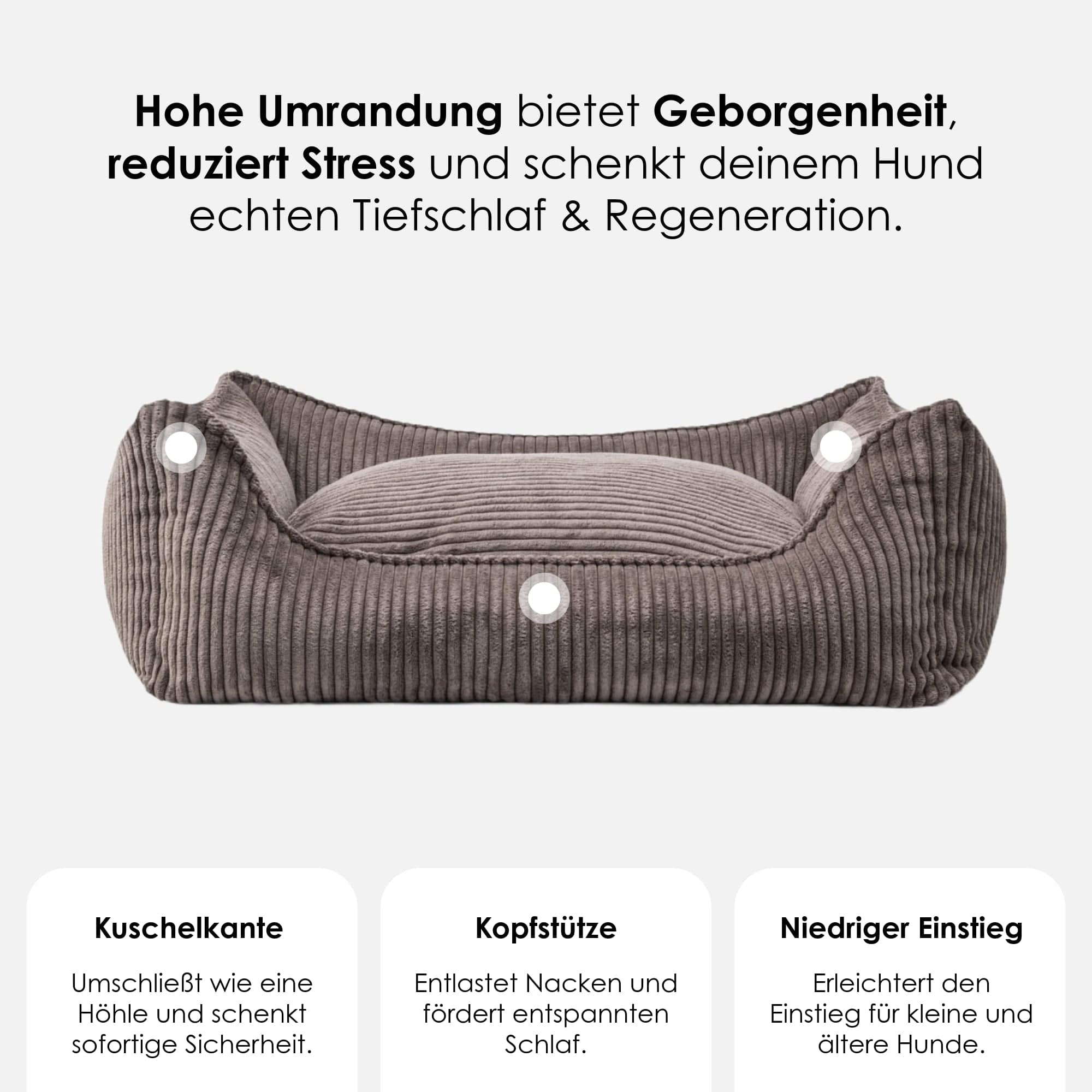 William Walker Orthopädisches Cord Hundebett Truffle (Braun)