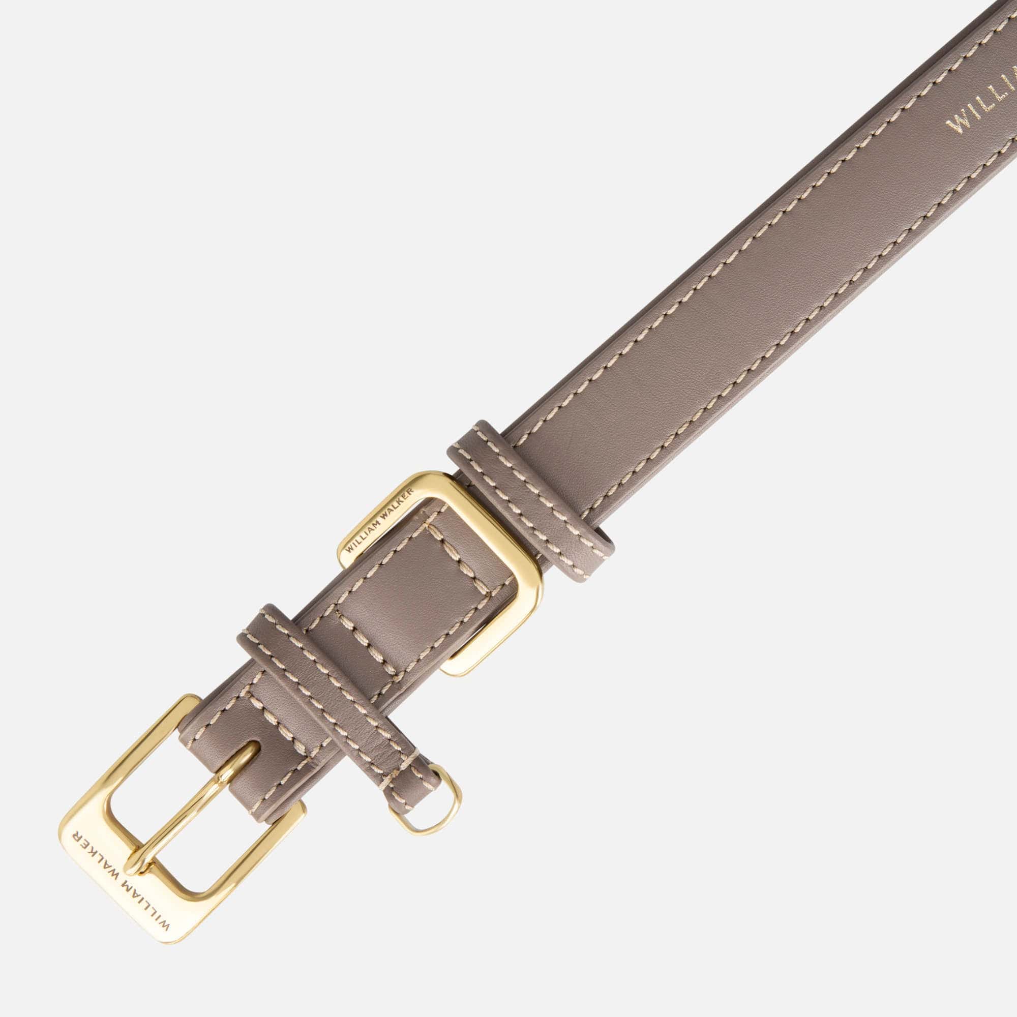 William Walker Glattleder Hundehalsband Pebble (Taupe)