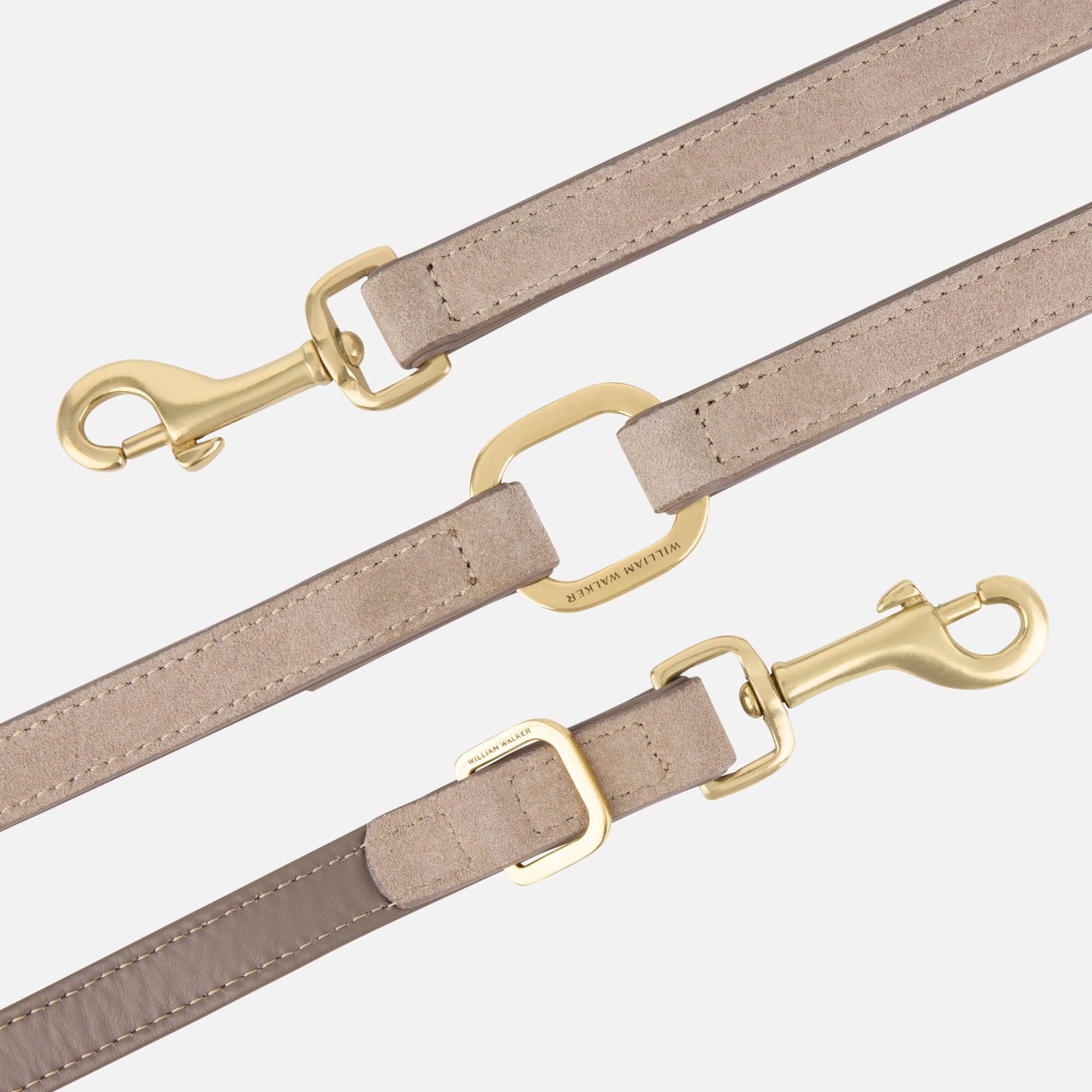 William Walker Hochwertige Wildleder Hundeleine Pebble (Taupe)