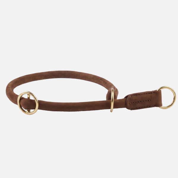 Rundes Zugstopp-Halsband aus Leder