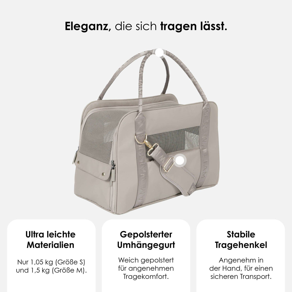William Walker Hundetragetasche fürs Flugzeug Cloud Summit S / Beige