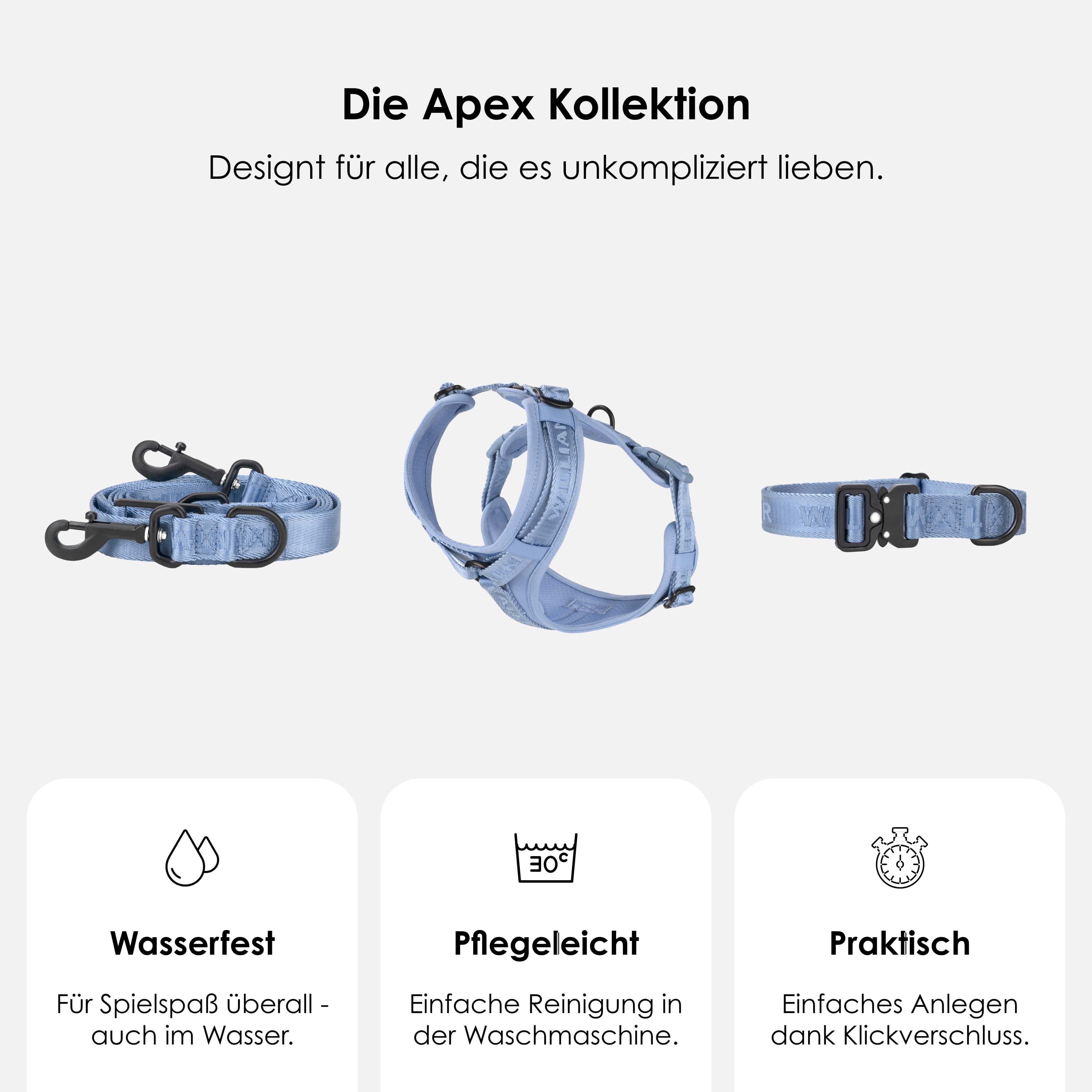 William Walker Hochwertiges Y-Hundegeschirr Sky (blau)