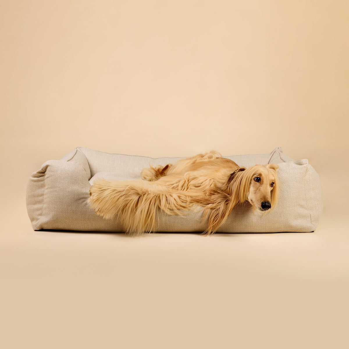 William Walker Orthopädisches Hundebett Luxe Sand / S / Kissen (Flocken)