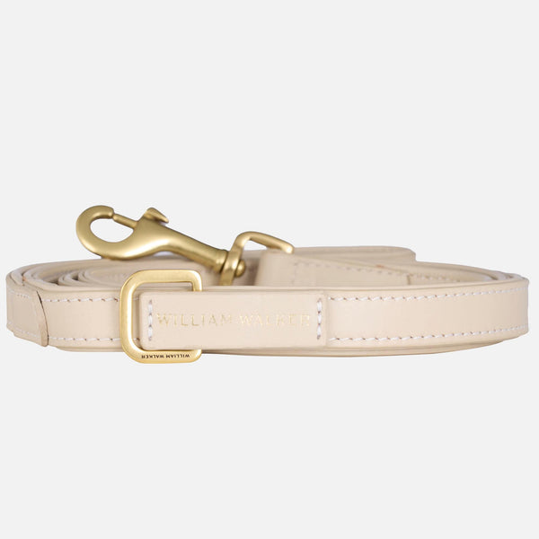 Hochwertige Glattleder Hundeleine Almond (Beige)