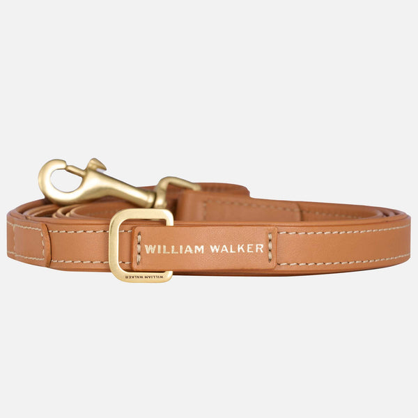 Hochwertige Glattleder Hundeleine Caramel (Braun)