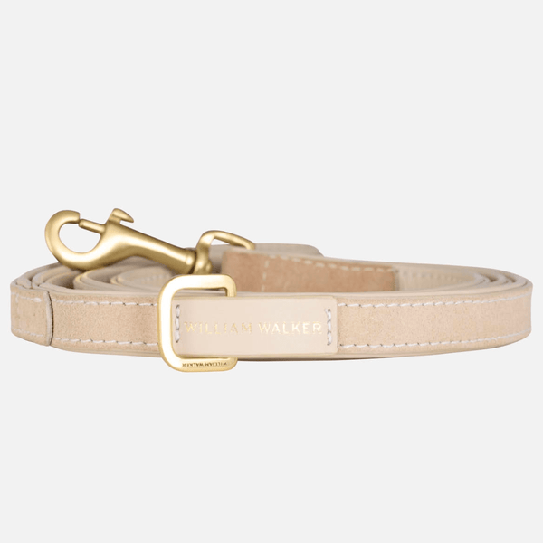Hochwertige Wildleder Hundeleine Almond (Beige)