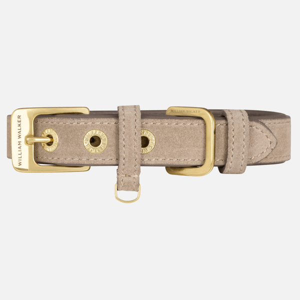 Wildleder Hundehalsband Pebble (Taupe)
